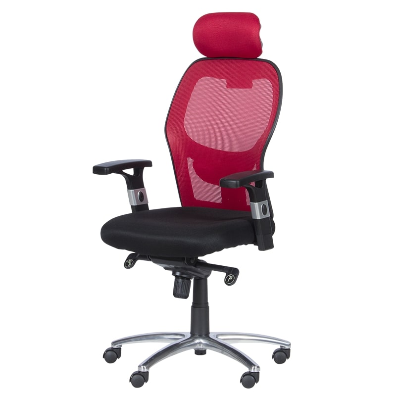 Офис стол Carmen 7520 черен червен